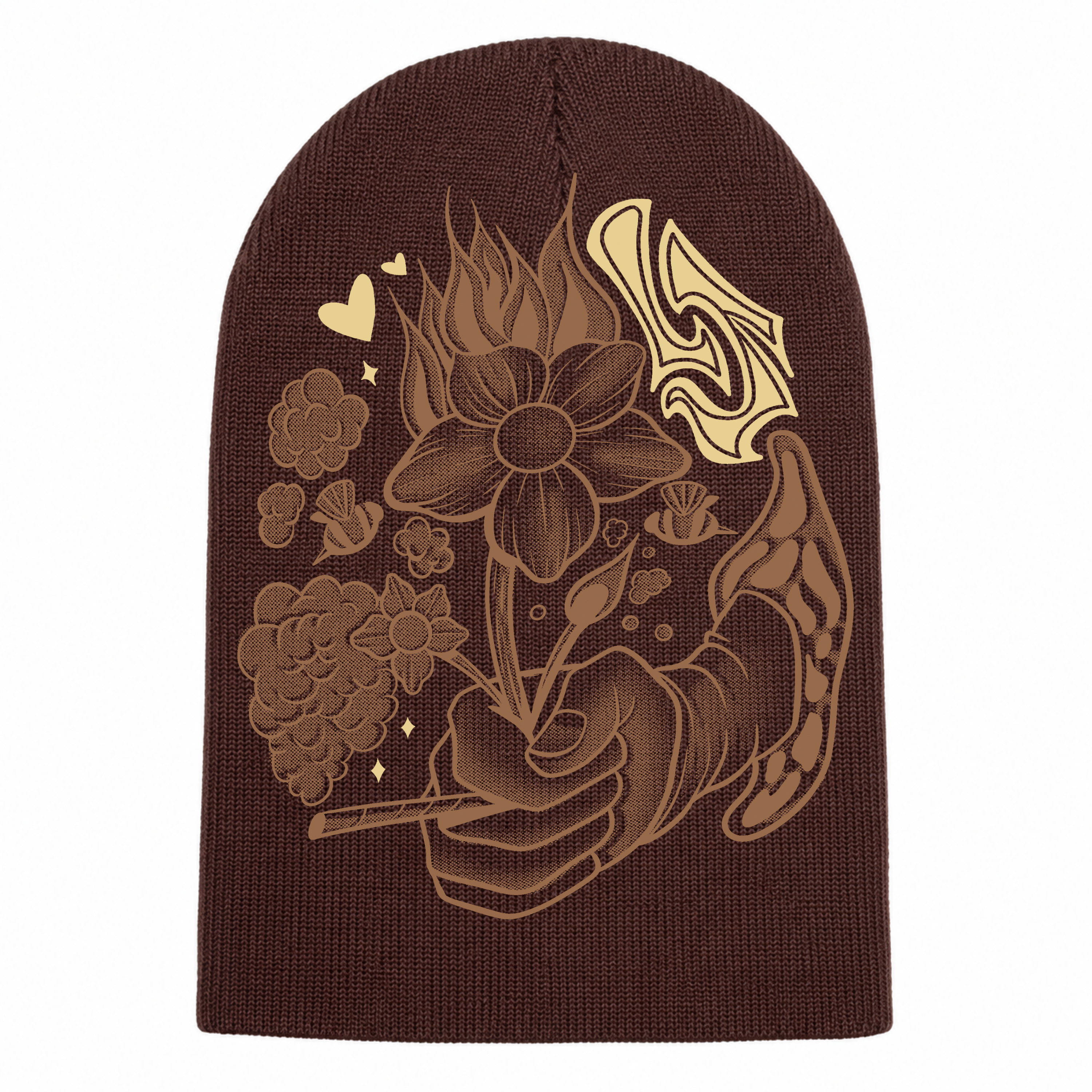 BEANIE W LONELYS BROWN